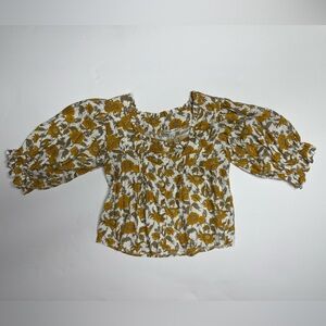 Cupcakes & Cashmere Floral Puff Sleeve Blouse